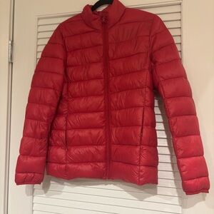 Suzy Shier Bold Red Puffer Jacket